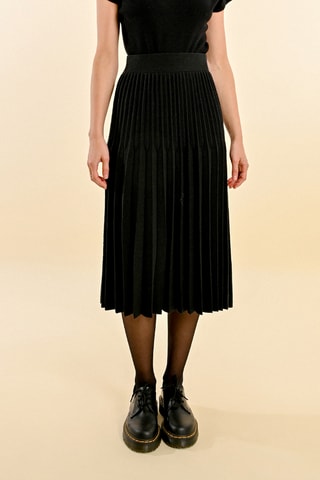 Jupe plissée taille haute - Noir
