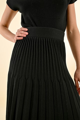 Jupe plissée taille haute - Noir