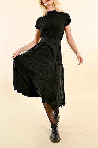 Jupe plissée taille haute - Noir