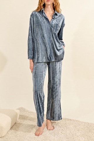 Pantalon - Bleu gris