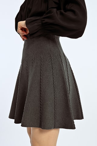 Jupe patineuse taille haute - Gris foncé