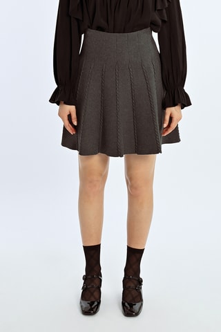 Jupe patineuse taille haute - Gris foncé