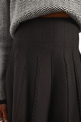 Jupe patineuse taille haute - Noir