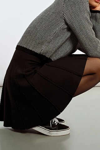 Jupe patineuse taille haute - Noir