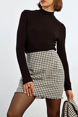 Minijupe taille haute - Blanc et noir