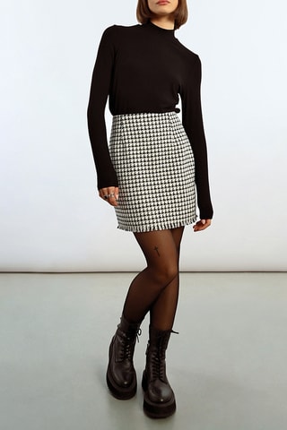 Minijupe taille haute - Blanc et noir