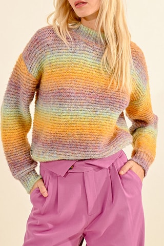 Trui tie and dye - Geel en Paars