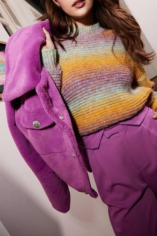 Trui tie and dye - Geel en Paars