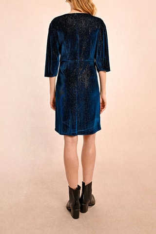 Robe en velours - Bleu foncé