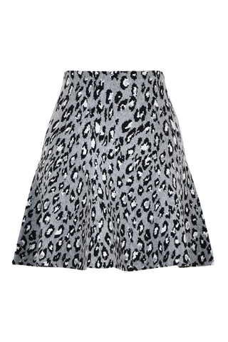 Jupe patineuse taille haute - Gris