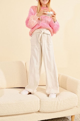 Pantalon taille haute - Ecru