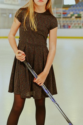 Robe patineuse - Noir chiné