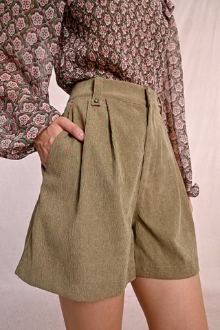 Short taille haute - Kaki