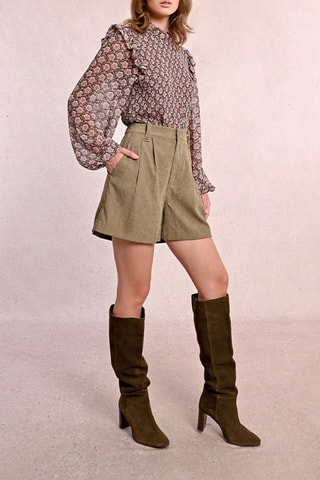 Short taille haute - Kaki