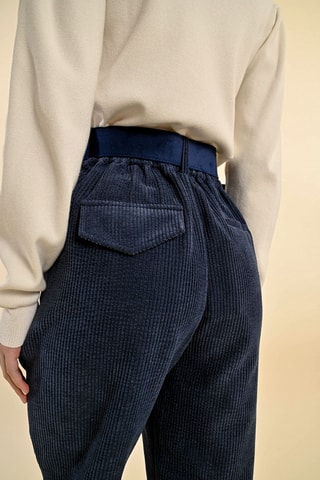 Pantalon taille haute - Bleu marine