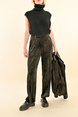 Pantalon taille haute - Kaki