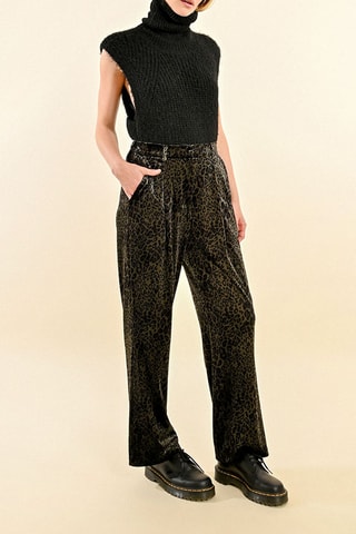 Pantalon taille haute - Kaki