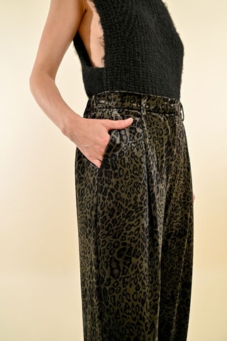 Pantalon taille haute - Kaki