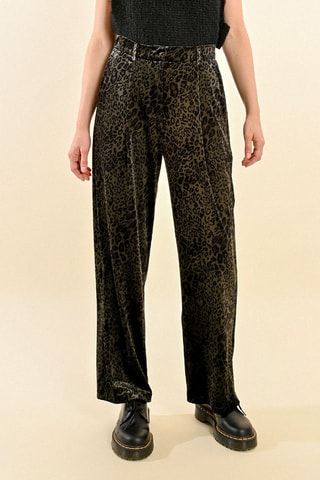 Pantalon taille haute - Kaki