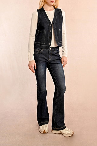 Gilet en jean sans manches - Bleu foncé