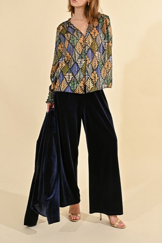 Pantalon palazzo - Bleu marine