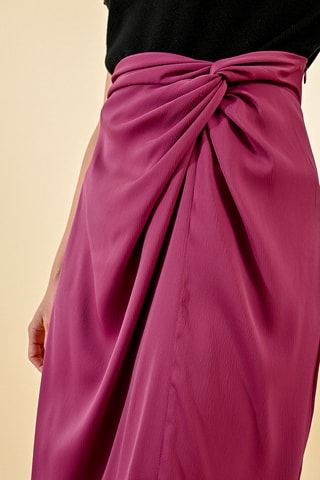 Jupe midi taille haute - Fuchsia