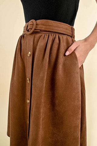 Jupe midi - Marron