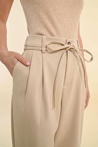 Pantalon taille haute - Crème