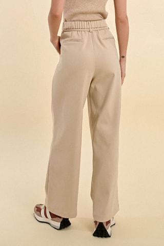 Pantalon taille haute - Crème