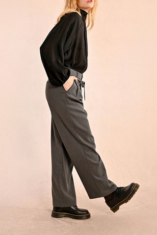 Pantalon taille haute - Gris foncé