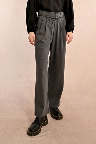 Pantalon taille haute - Gris foncé