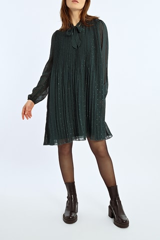 Robe plissée - Vert foncé
