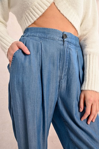 Pantalon taille haute - Bleu clair