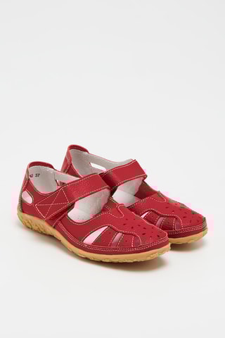 Sandálias em couro Vermelho