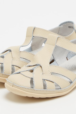 Sandálias em couro Bege