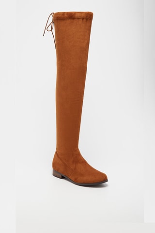 Botas acima do joelho Camel