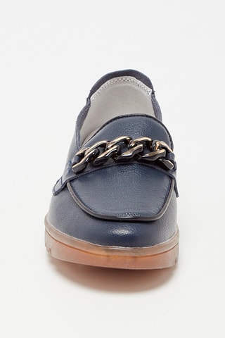 Mocassins em couro Azul-escuro