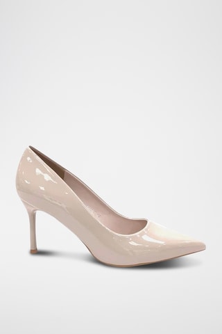 Sapatos de salto envernizados - Bege