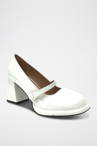 Sapatos de salto envernizados - Branco