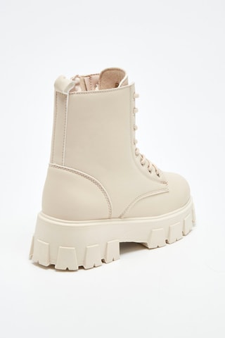 Botins com plataforma Bege