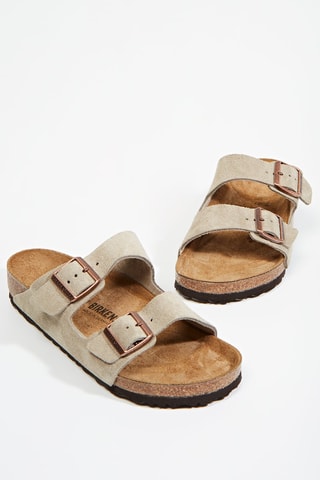 Nubuck Muiltjes Arizona - Taupe - Normale Breedte