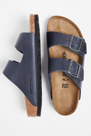 Leren Muiltjes Arizona - Marineblauw - Smal