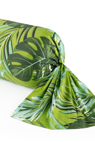Taie de traversin en satin de coton 80 fils/cm² Tropical - Vert