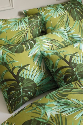 Taie de traversin en satin de coton 80 fils/cm² Tropical - Vert