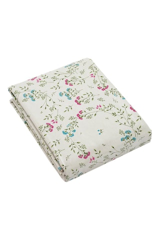 Nappe rectangulaire anti-tâche Pré de fleurs - Blanc cassé - 140 x 250 cm