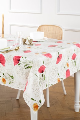 Nappe rectangulaire anti-tâche Papaver - Blanc cassé - 140 x 250 cm