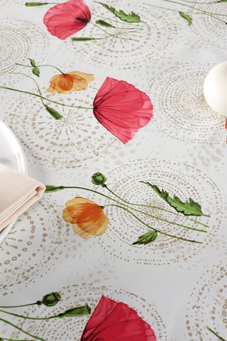 Nappe rectangulaire anti-tâche Papaver - Blanc cassé - 140 x 250 cm