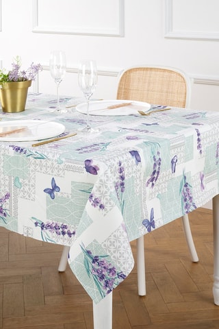 Nappe rectangulaire anti-tâche - Bouquet de lavande - Lavande - 140 x 250 cm