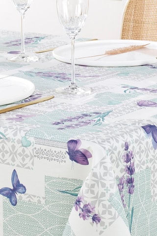 Nappe rectangulaire anti-tâche - Bouquet de lavande - Lavande - 140 x 250 cm