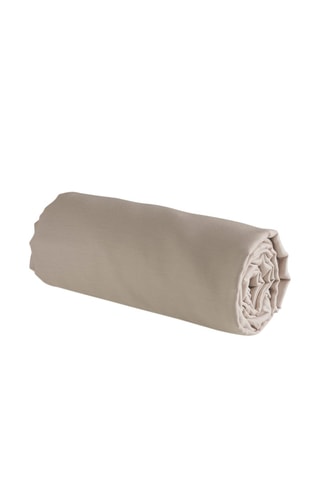 Drap-housse en satin de coton 79 fils/cm² Uni - Taupe